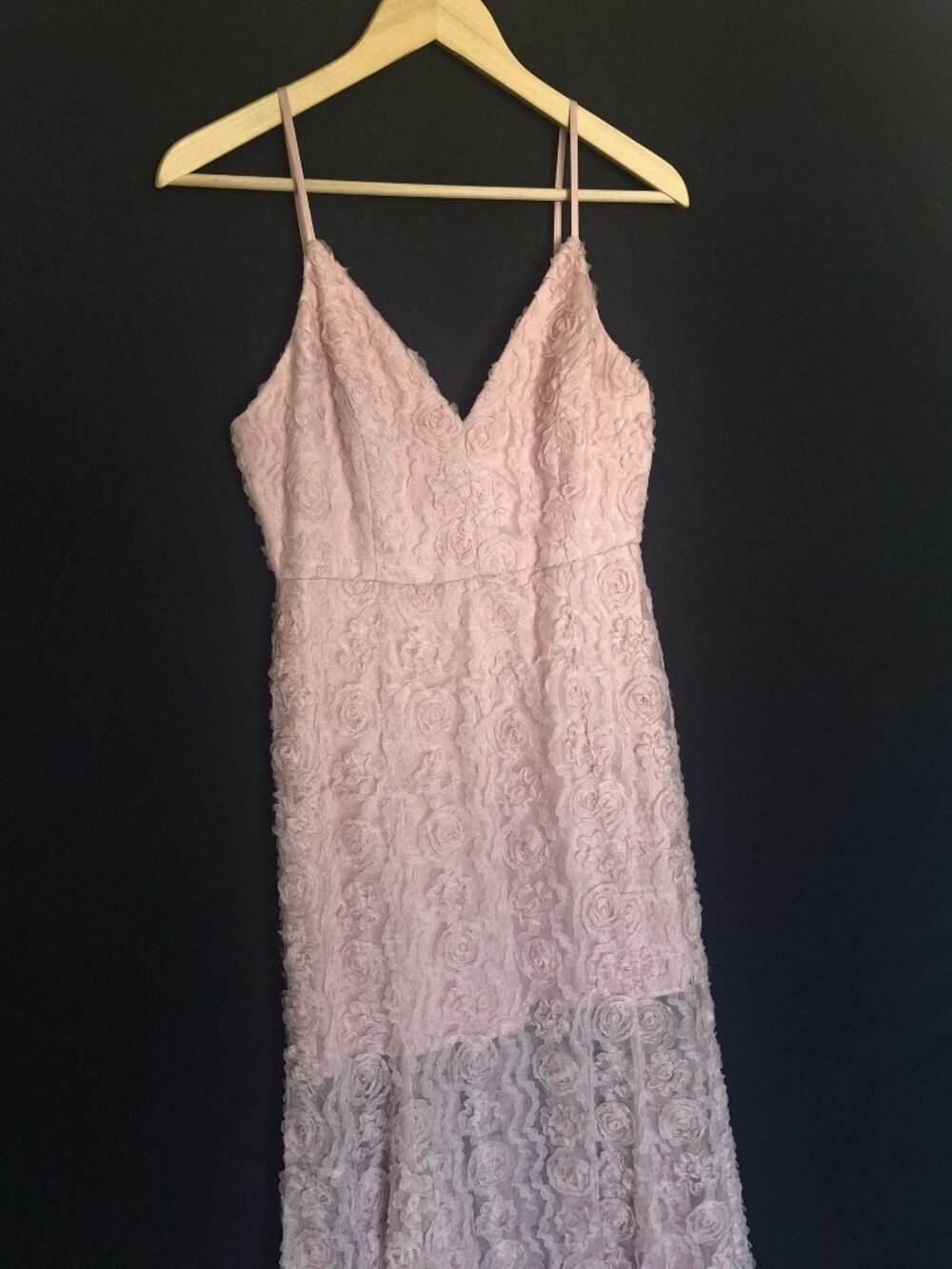 π The Clothing Company Pink Rosette Lace Maxi Dress Size M Romantic Fairycore F - Picture 6 of 8